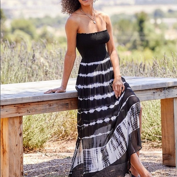 Karen Kane strapless smocked tie dye maxi dress - Picture 5 of 5